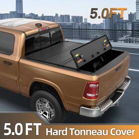 M042502ch Ultimateparts 5ft 3-fold Hard Truck Bed Tonneau Cover For 2005-2024 Nissan Frontier Fleetside