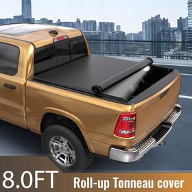 M44304-h Ultimateparts 8ft Roll Up Truck Bed Tonneau With Led Cover For 2002-26 Dodge Ram 1500 2500 3500