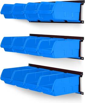 29b015 Ultrawall Wall Mounted Storage Bins Plastic Hanging Organizer Blue
