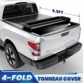 Universeparts 97gtm32105yb3 4 Fold 6.5ft Soft Truck Bed Tonneau Cover For 2009-2014 Ford F150 With Lamp