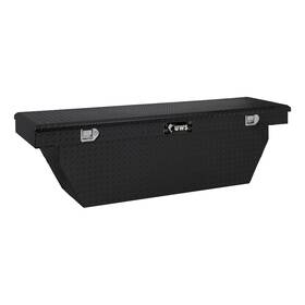 Tbsd-72-a-blk Uws 72 Inch Deep Angled Crossover Toolbox Truck Bed Storage - Gloss Black Aluminum