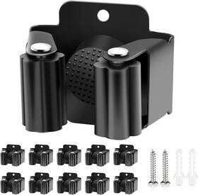 Verdenu 749684249069 10 Pack Broom Holder Wall Mount Mop Black