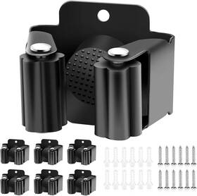 Verdenu 749684249090 6 Pack Broom Holder Wall Mount Mop Black