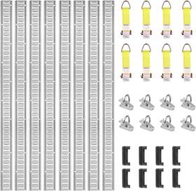Vevor 197988856740 E Track Tie-down Rail Kit 32pcs 5ft E-tracks Set 5ft-32pcs Gray