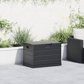 42006489 Vidaxl Garden Storage Box - Anthracite 30.5 X 21.5 20.9 In Plastic 170 L