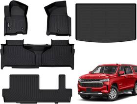 Wailtnb 749753097461 Car Floor Mats And Cargo Mat - Custom Fit For Full Set-8 Bench Seating 21-24