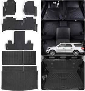 W1824expeditiom-7almb Wayidss Floor Mats For Ford Expedition Max 2018-2024 18-24 Max-7 Seats