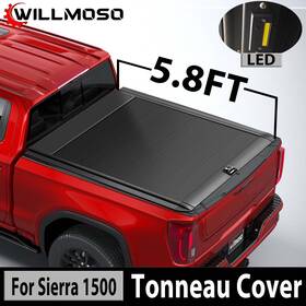 Willmoso 2014-2024 1500/gmc 5.8ft Retractable Truck Bed Tonneau Cover Waterproof For 2017 Gmc Sierra 1500