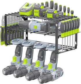 3-tiers Workpro W133363 Power Tool Organizer Wall Mounted Holder Black