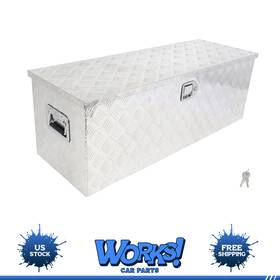 Lv183sy162r Workscarparts 44 Inch X15 Aluminum Storage Tool Box With 2x Chain Silver