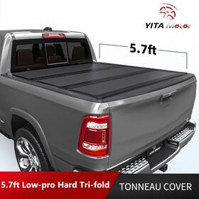 Yitamotor 197839714656 5.7ft Low Pro Hard Tri-fold Tonneau Cover For 2009-2024 Dodge Ram 1500 Classic
