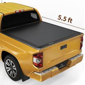 3-fold Yitamotor 199449245438 5.5 Ft Soft Tonneau Cover For 2014-2021 Toyota Tundra Truck Bed On Top