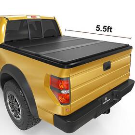 Yitamotor 199449293361 5.5 Ft Bed Hard Tri-fold Tonneau Cover For 2015-2024 2025 Ford F150 F-150 Truck
