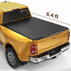 Yitamotor 199449398684 6.4ft Bed Soft Roll Up Tonneau Cover For 2003-24 Dodge Ram 1500 2500 3500 Truck