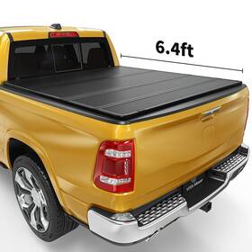 4-fold Yitamotor 199449403616 6.4ft Hard Tonneau Cover For 2003-2025 Dodge Ram 1500 2500 3500 Truck Bed