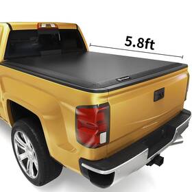 Yitamotor 199449405313 5.8ft Bed Soft Quad-fold Tonneau Cover For 07-13 Chevy Silverado/gmc Sierra 1500