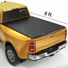 Yitamotor 199449477631 8ft 96 Inch Bed Tonneau Cover Soft Roll Up For 02-24 Dodge Ram 1500 2500 3500 On Top
