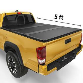 3-fold Yitamotor 199449593607 5 Ft Truck Bed Tonneau Cover Hard For 2005-2015 Toyota Tacoma With Lamp