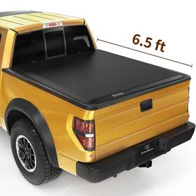 Yitamotor 199449788515 6.5 Ft Bed Soft Quad-fold Tonneau Cover For 2009-2013 2014 Ford F150 F-150 Truck