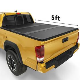 Beysh6wwyf Yitamotor 5 Ft Bed Hard Tri-fold Tonneau Cover For 2005-2015 Toyota Tacoma Truck On Top
