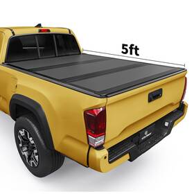 Beysh8vzyz Yitamotor 5 Ft Low Profile Hard 3-fold Tonneau Cover For 2016-2023 Toyota Tacoma On Top
