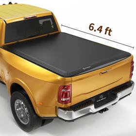 Beyshay7cg Yitamotor 6.4 Ft Bed Soft Quad-fold Tonneau Cover For 03-24 Dodge Ram 1500 2500 3500 Truck