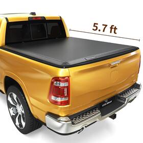 Beyshde5vq Yitamotor 5.7 Ft Soft 3-fold Tonneau Cover For 2009-2025 Dodge Ram 1500 Truck Bed On Top