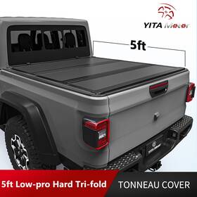 Beyshh00cj Yitamotor 5ft Low Pro Hard Tri-fold Tonneau Cover For 2020-25 Jeep Gladiator Jt Truck Bed