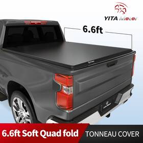 Beyshlwn7l Yitamotor 6.6ft Soft Quad-fold Tonneau Cover For 2007-2025 Chevy Silverado Gmc Sierra 1500