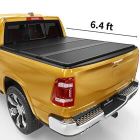 Beyshq4bst Yitamotor 6.4ft Hard 3-fold Tonneau Cover For 2003-24 Dodge Ram 1500 2500 3500 Truck Bed