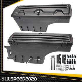 V-02isc3706tbk Ylwspeed20 Pair Lockable Storage Truck Bed Tool Box Fit For 02-18 Dodge Ram 1500 2500 3500