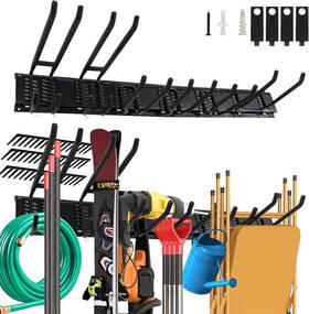 Dm000101 Younita Wall Mount Garden Tool Organizer - 48 Inch Max Load 539lbs Garage Black