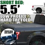 Topline For 2004-2015 Titan 5.5'/66" Bed Lopro Hard Tri Fold Tonneau Cover+led. Fixed Price $560.00.