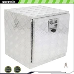 18"X 17"X18" Multifunctional Storage Tool Box For Truck W/2X Chain Silver. Fixed Price $87.57.