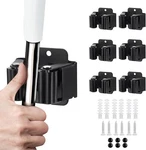 6PCS Broom And Mop Holder, Heavy Duty Garden Tool Organizer 6, Matte Black. Fixed Price $13.35.