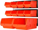 Wallmaster Mounted Storage Bins, 10BINS+3RAILS, Orange. Fixed Price $57.88.