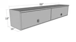Unique Truck HTB88C 16"X18"X88" Hi Cap Hd Top Sider .10 Diamond Flip-up Doors. Fixed Price $1558.35.
