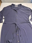 Vintage 1990 Evan Piccone Navy Blue Button Down Shirt Dress Waist Tie Sz 10. Fixed Price $28.86.