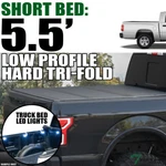 Topline For 2000-2004 Dakota 5.5 Ft Bed Lopro Hard Tri Fold Tonneau Cover+led. Fixed Price $560.00.