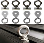 4 Pack Heavy-duty Stainless Steel Eye Bolt Tie Down Anchor Kit For Silver. Fixed Price $16.49.