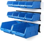 Wall Mounted Storage Bins, Parts Rack 10 BINS&3 Rails. Fixed Price $76.97.