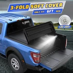 6FT 6'2" 3-FOLD Soft Truck Bed Tonneau Cover For 2016-2025 Toyota Tacoma W/ Led. Fixed Price $144.85.