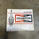 1963 Champions Spark Plug Size Chart. Fixed Price $39.99.