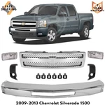 Front Bumper Chrome & Grille Assembly Kit For 2007-2013 Chevrolet Silverado 1500. Fixed Price $355.00.