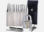 15PCS Practice Set Transparent Training Locks & Stainless Tools Kit. Fixed Price $27.45.