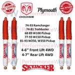Skyjacker Shock Set 4-6" Front 4-7" Rear For W100, W150, W250, W350, Ramcharger. Fixed Price $269.88.