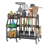Keomaisyto Garden Tool Organizer 6 WHEELS(3 Xxl-with Wheels, Black. Fixed Price $103.37.