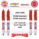 Skyjacker Hydro Shock Set 0-3" Front & 0-2.5" Rear For K1500/ K2500 Suburban 4WD. Fixed Price $269.88.