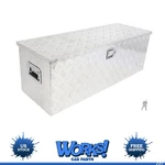 44"X15"X15" Aluminum Storage Tool Box W/2X Chain Silver. Fixed Price $154.70.