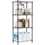 4 Tiers Shelf Metal Storage Shelves Wire Rack Closet Organizers With Wheel Fo.... Fixed Price $63.61.